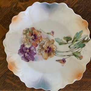 Bavarian Antique Elegant Pansy decorative plate